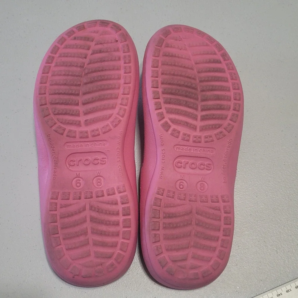 Crocs Athens Flip Flops Pink Navy Blue Women 8 Men 6 Thong Sandals - Picture 8 of 8